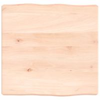 Tafelblad natuurlijke rand 40x40x6 cm massief eikenhout