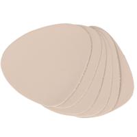 Zeller Glazenonderzetters - 6x stuks - Lederlook Creme - 10x12cm - Kunstleer - Tafel - Glazen - thumbnail