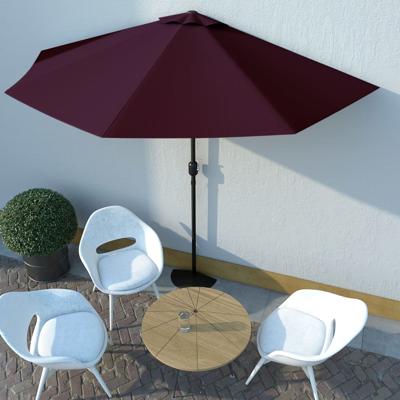 vidaXL Balkonparasol half aluminium paal 300x150x253 cm bordeauxrood vidaXL Balkonparasol half aluminium paal 300x150x253 cm bordeauxrood