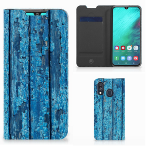 Samsung Galaxy A40 Book Wallet Case Wood Blue