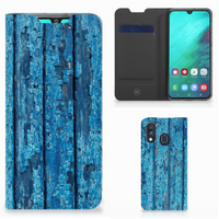 Samsung Galaxy A40 Book Wallet Case Wood Blue - thumbnail