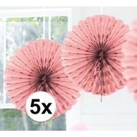 5x Decoratie waaier licht roze 45 cm - thumbnail