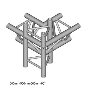 Duratruss DT 33/2-C45-LUD driehoek truss 4-weg hoek 90° apex up + down