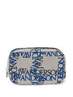 JW Anderson pochette zippée en toile à logo en jacquard - Gris - thumbnail