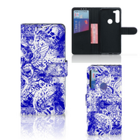 Telefoonhoesje met Naam Motorola G8 Power Angel Skull Blauw - thumbnail