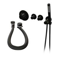 Brauer Black Edition inbouw badkraan met badvulcombinatie en staafhanddouche zwart mat