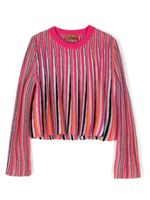 Missoni Kids pull en maille intarsia à rayures - Rose