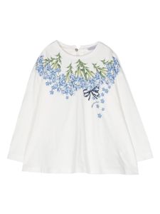 Monnalisa blouse en coton à fleurs - Blanc