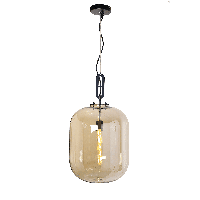 Hanglamp Larino Modern 35 cm 1 Lichts Goud Met Amber Glas