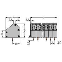 WAGO 816-102 Veerkrachtklemblok 1.50 mm² Aantal polen 2 Grijs 322 stuk(s)