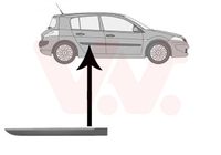 Sier- / beschermingspaneel, deur VAN WEZEL, Inbouwplaats: Rechts achter, u.a. für Renault