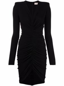 Alexandre Vauthier robe froncée à col v - Noir