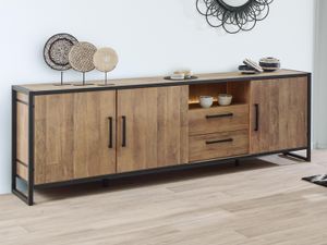 Dressoir SAMOSA 3 deuren 2 lades 254 cm old teck