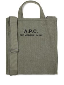 A.P.C. sac cabas à logo imprimé - Vert