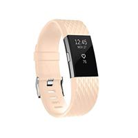 By Qubix - Compatible met Fitbit Charge 2 siliconen bandje - Maat: Large - Zalmroze - Compatible fitbit bandje