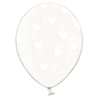 Ballonnen Clear Hartjes Wit 50 Stuks