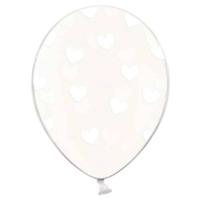 Ballonnen Clear Hartjes Wit 50 Stuks