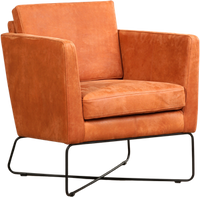 Oranje leren moderne design fauteuil Crossover - Kenia Leer Rost (oranje leer) - thumbnail