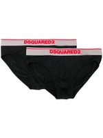 DSQUARED2 lot de deux slips à logo - Noir - thumbnail