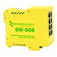 Brainboxes SW-508 Industriële Ethernet 8 Poort Onbeheerde Schakelaar.
