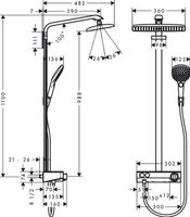 Hansgrohe Raindance Select E 360 Showerpipe Showertablet Wit-chroom - thumbnail