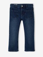 Flared meisjesjeans 7/8 jeansblauw