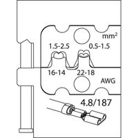 Gedore 8140-10 1830643 Krimpinzetstuk Platte insteekhulzen 0.5 tot 2.5 mm²