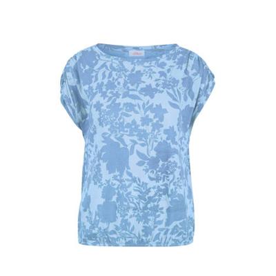 s.Oliver T-shirt met all over print blauw