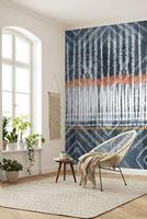 Komar X4-1012 Vlies Native-grootte: 200 x 250 cm-4 banen, baanbreedte 50 cm-etno, batik, behang, decoratie, wandbehang, wandbekleding, designbehang X4-1012 fotobehang, blauw, wit