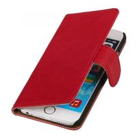 Echt lederen wallet hoes iPhone 6(s) Plus roze