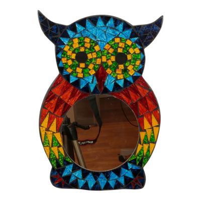 Spiegel van Mozaïek Uil Multicolor