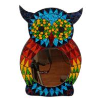 Spiegel van Mozaïek Uil Multicolor
