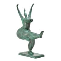 MODERNISTISCHE BRONZEN SCULPTUUR VAN EEN VROUWELIJKE NAAKTE DANSERES - thumbnail