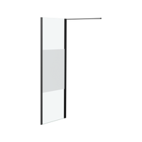 Luca Varess Kuresa zijpaneel 80 cm helder glas met matte strook mat zwarte profiel