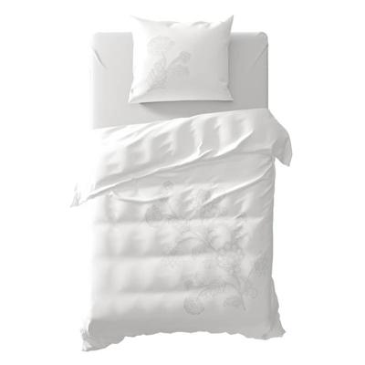 Yellow Taku dekbedovertrek - 1-persoons (140x200/220 cm + 1 sloop) - Linnen / Percal katoen - Wit