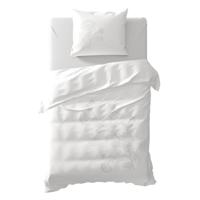Yellow Taku dekbedovertrek - 1-persoons (140x200/220 cm + 1 sloop) - Linnen / Percal katoen - Wit
