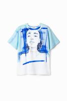 T-shirt met afbeelding van een meisje - WHITE - M