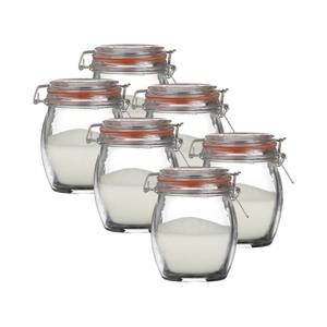 Weckpot/inmaakpot - 6x - 750 ml - glas - met beugelsluiting - D11 x H14 cm