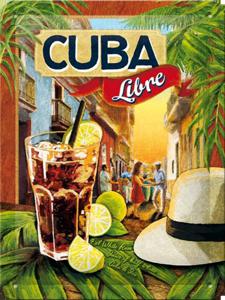 Nostalgic Art wandbord/muurplaatje - metaal - Cuba Libre - 15 x 20 cm - Mancave