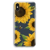 Sunflower and bees: iPhone XS Max Transparant Hoesje - thumbnail