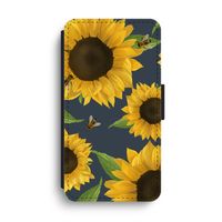 Sunflower and bees: iPhone XS Max Flip Hoesje