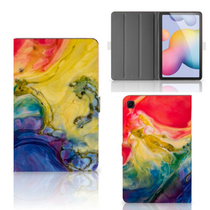 Hoes Samsung Galaxy Tab S6 Lite | S6 Lite (2022) Watercolor Dark