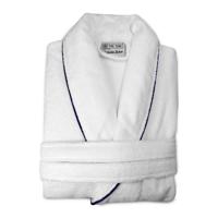 Badjas Deluxe Velours - Wit/Navy