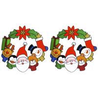 3x stuks kerst raamstickers/raamdecoratie kerstkrans plaatjes 30 cm