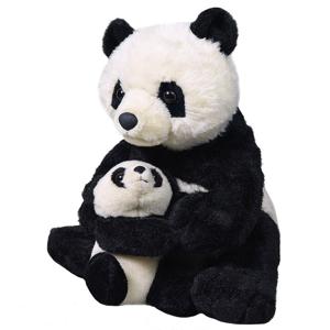 Wild Republic Pluche dier - panda met jong knuffel - 38 cm - Panda Beren knuffels   -