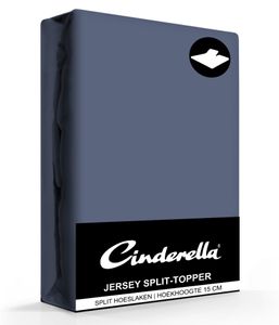 Cinderella Jersey Split-Topper Hoeslaken Dark Blue-Lits-jumeaux (200x200/210 cm)