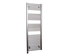 Sanicare elektrische design radiator 60x172cm inox-look met thermostaat links chroom