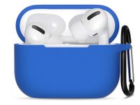 Hoesje geschikt voor Apple Airpods Pro - Softcase - Sleutelhanger - Cover - Extra dun - Siliconen - Donkerblauw