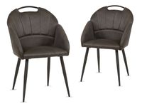 Set van 2 stoelen PLATON antraciet - thumbnail