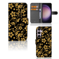 Samsung Galaxy S24 Plus Hoesje Gouden Bloemen